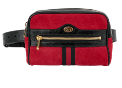 Small Ophidia Belt Bag, Suede, Red, 486628, S, 2*
